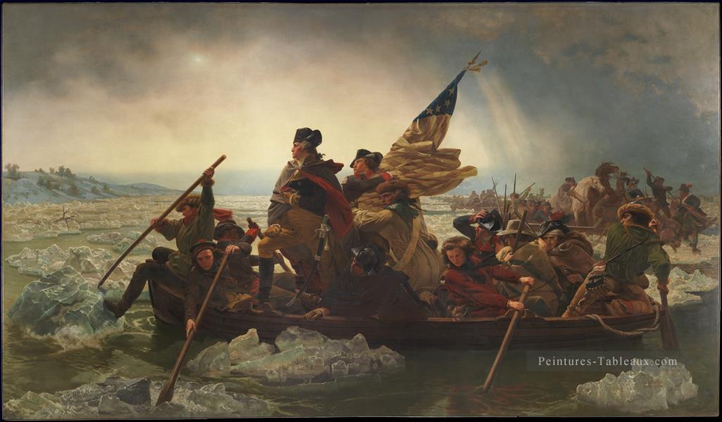 Washington Traversant la révolution américaine du Delaware Emanuel Leutze Leutze Guerre militaire Peintures à l'huile